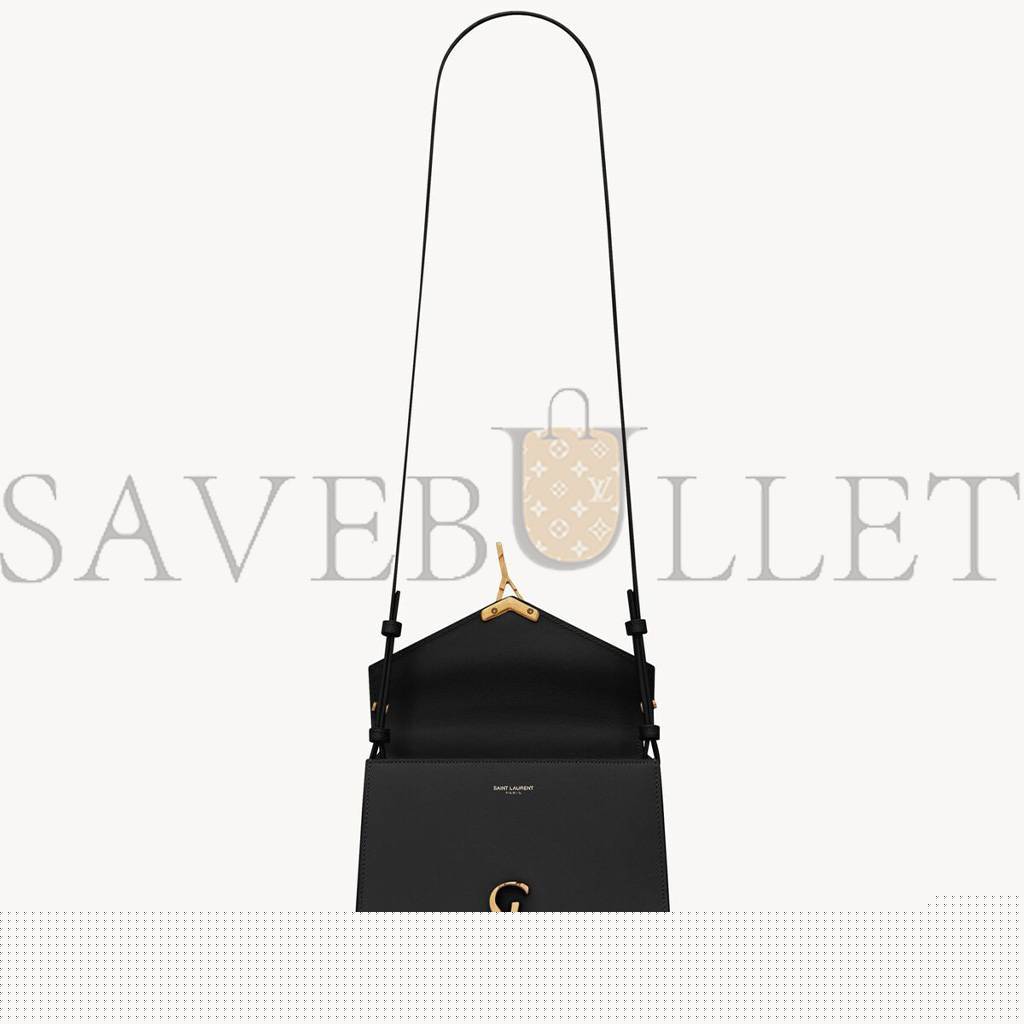 YSL CASSANDRA MINI TOP HANDLE BAG IN GRAIN DE POUDRE EMBOSSED LEATHER 623930BOW0W1000 (20*16*7.5cm)